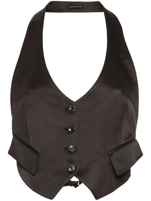 Halterneck waistcoat - Brown