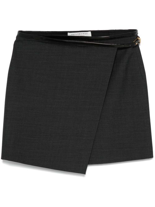 Belted mini skirt - Grey