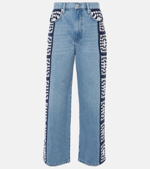 Le Jane Crop Crochet straight jeans
