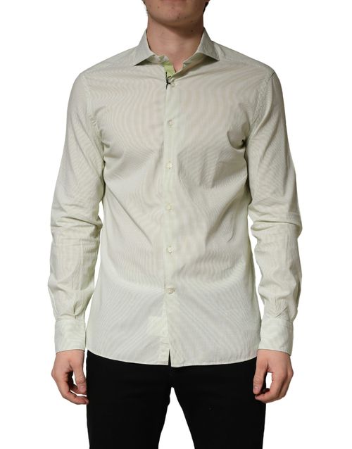 Domenico Tagliente Light Green Long Sleeves Formal Dress Men's Shirt Pre-Owned