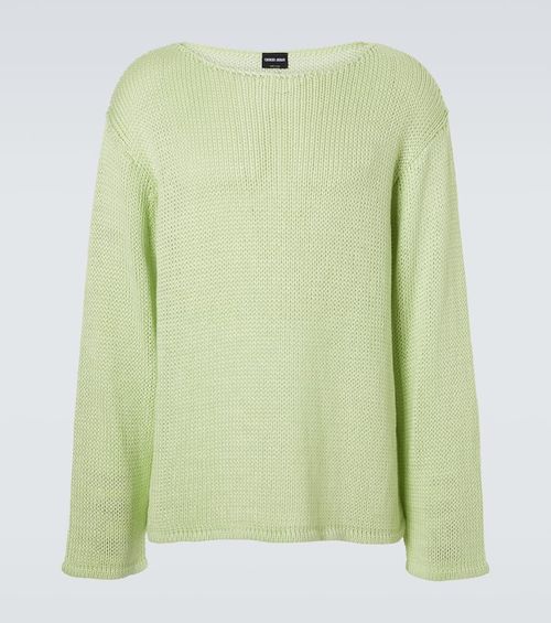 Open-knit linen-blend sweater
