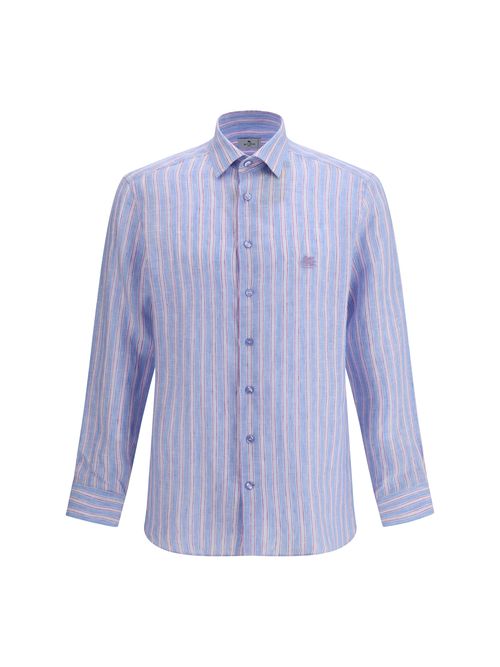 Striped Linen Shirt — Blue