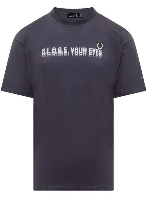 Slogan-print T-shirt - Blue