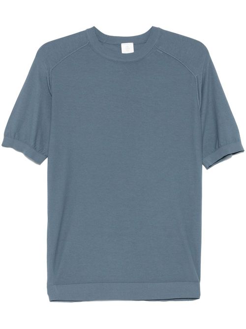 Fine-knit T-shirt - Blue