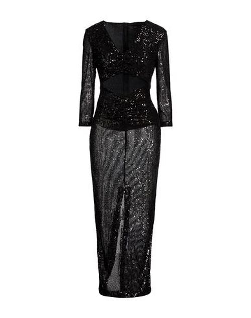 Woman Maxi dress Black Size 8 Polyester, Elastane