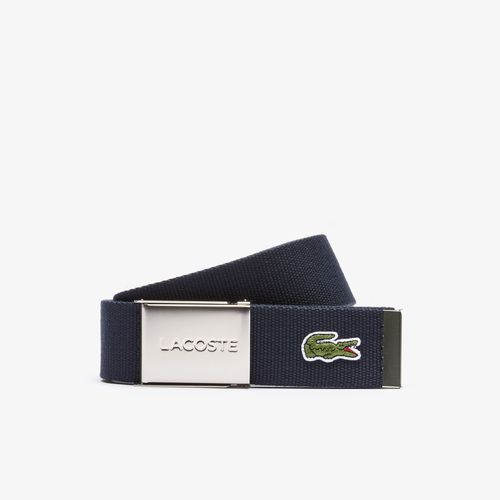 Men's Engraved Buckle Woven Fabric Belt