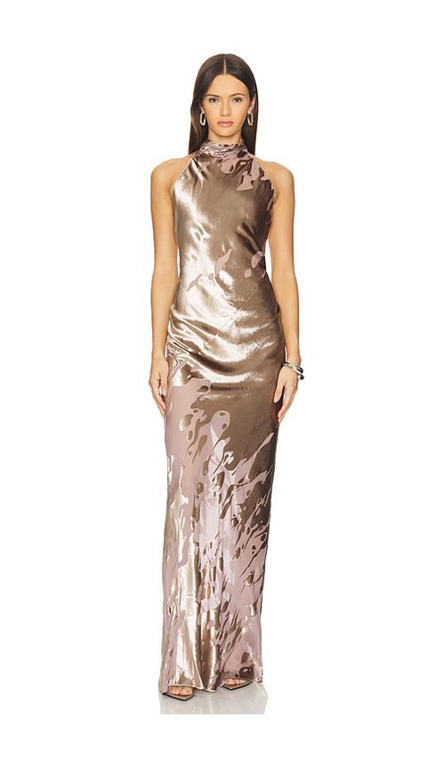 The Sei Halter Bias Gown in Blush. 2. Also