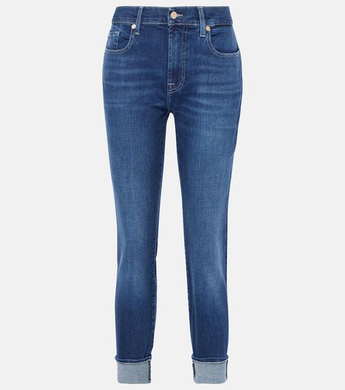 Mid-rise cropped skinny jeans