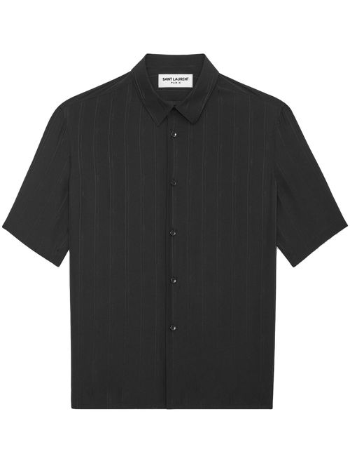 Cassandre striped organic silk shirt - Black