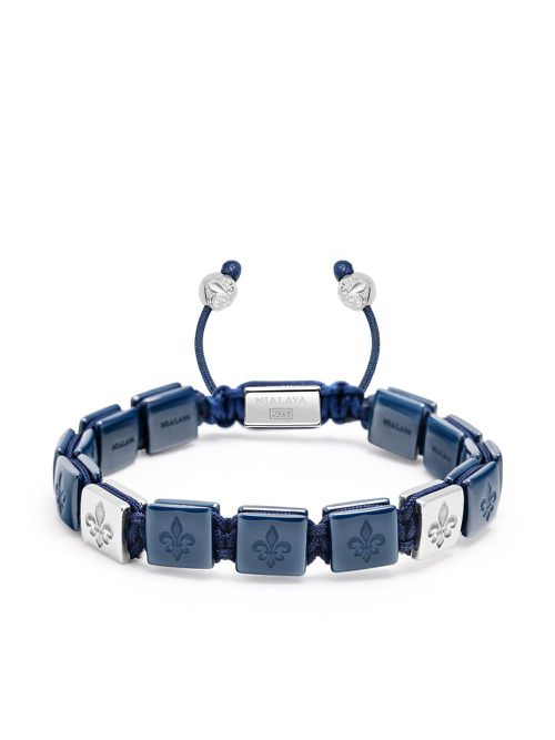 Nialaya Jewelry 남성 Flatbead bracelet - BLUE MLUXPL149