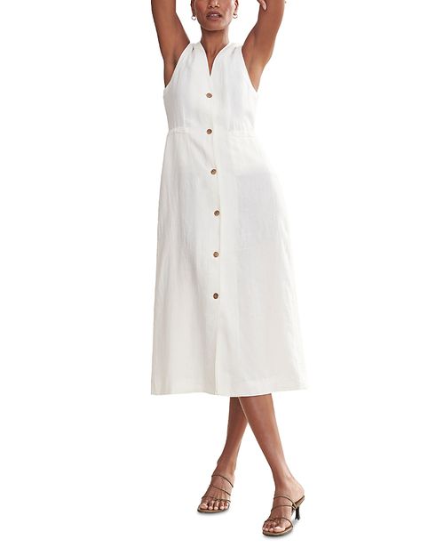 Callan Linen Button Front Midi Dress