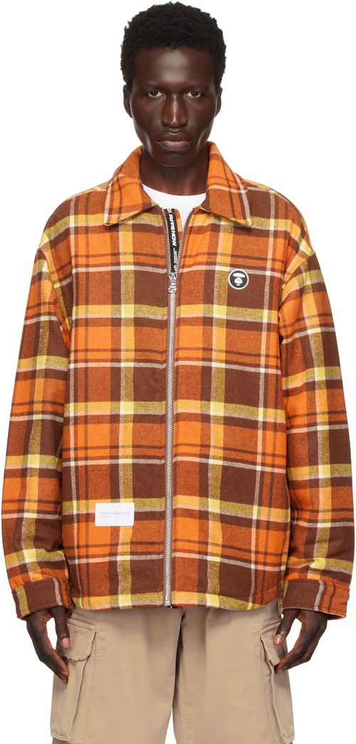 AAPE by A Bathing Ape Orange & Brown 'AAPE Now' Jacket