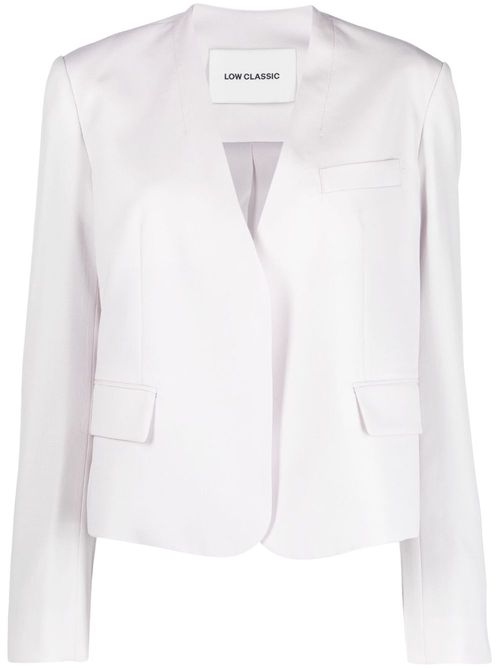 Single-breasted collarless blazer - Purple