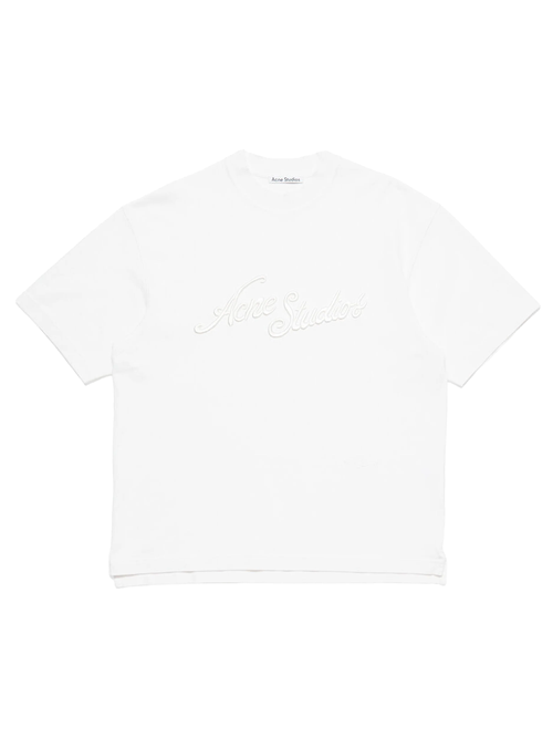 Acne Studios Embroidered Logo T-Shirt in White - White