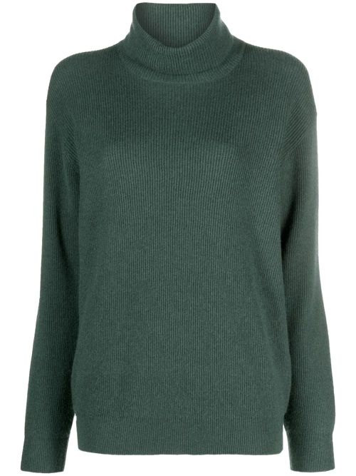 Roll-neck cashmere jumper - Green