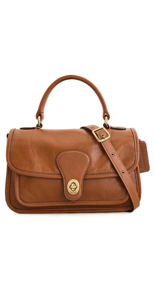 Glazed Grain Leather Metropolitan Bag 24 Amber Brown One Size