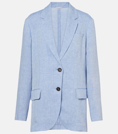 Linen-blend blazer