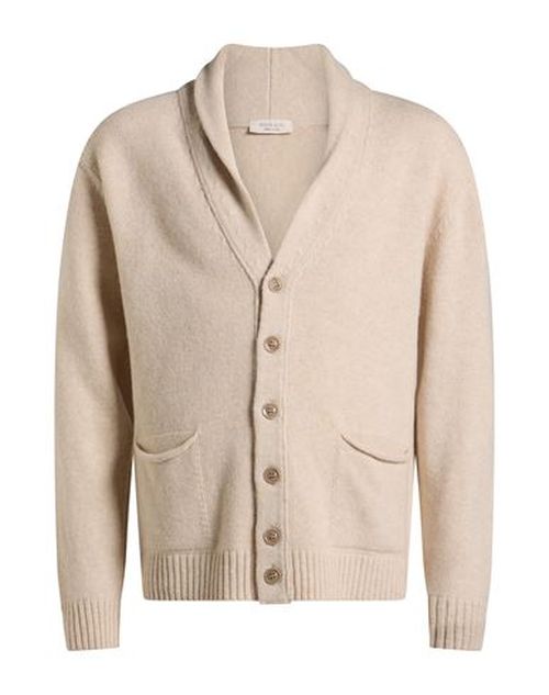 Man Cardigan Beige Size L Wool, Polyamide