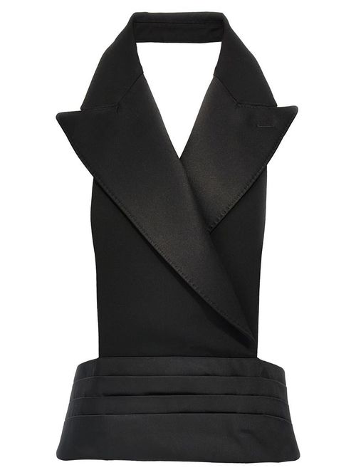 Double-Breasted Bare Back Vest