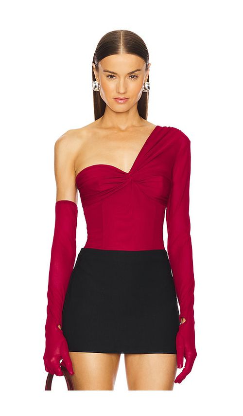 Michael Costello x REVOLVE Nobu Bodysuit in Red. M. Also in