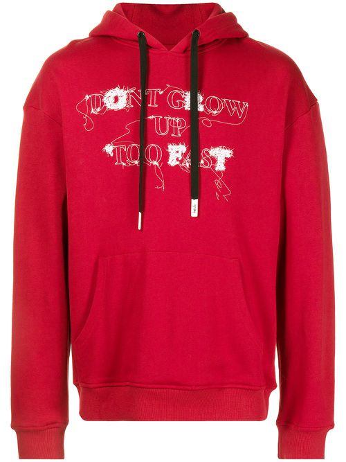 Don't Grow Up Too Fast cotton hoodie - Red