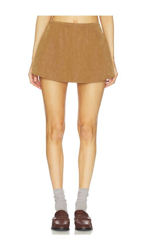 Free People x We The Free Paradise Found Suede Skirt In Caramel Caf? in Tan. - XS also in L, M