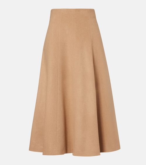 Geneve camel hair midi skirt