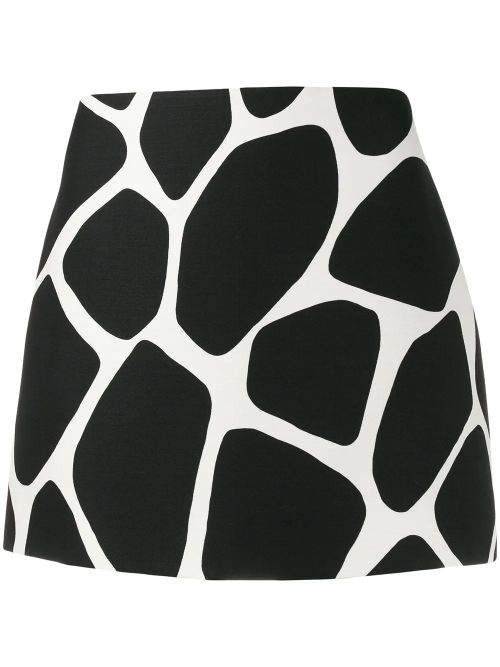 Giraffe Print Skirt — Black