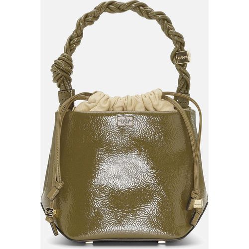 Ganni Bou Patent Leather-Blend Bucket Bag