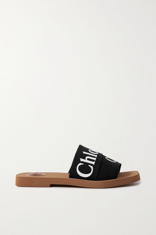 Woody Logo-print Canvas Slides