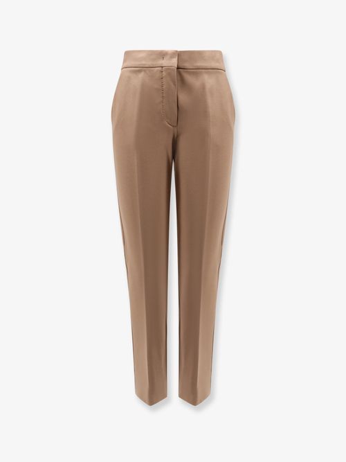 Viscose Blend Trousers — Brown