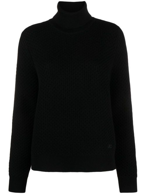 Rollneck wool jumper - Black