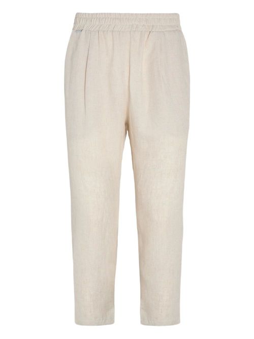 Elasticated-waist trousers - White