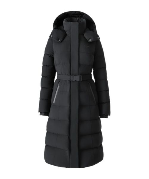 CORALIA-CITY Recycled Down Coat with Storm Visor and Belt