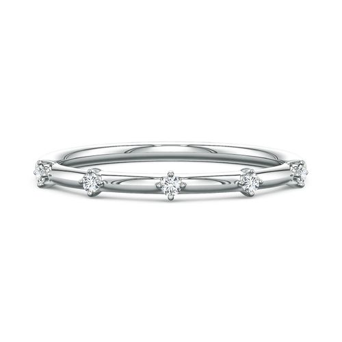 Angara 1.5 MM Round Lab-Grown Diamond Five-Stone Station Ring in 18K White Gold
