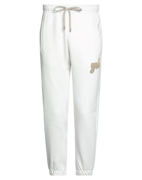 Yes London Man Pants White Size XL Cotton, Polyester, Elastane