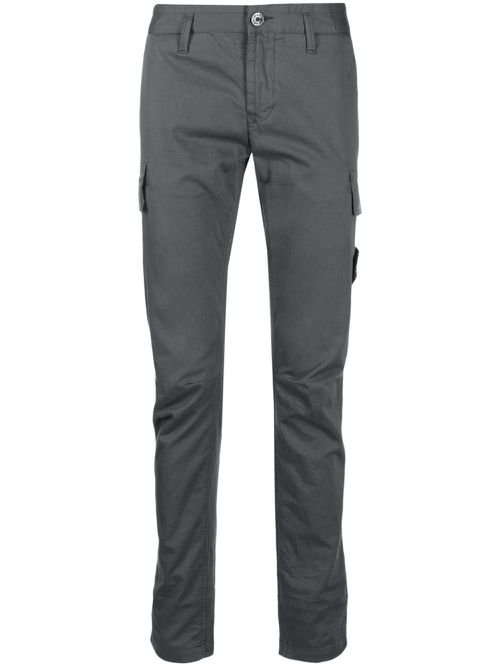 Compass-motif straight-leg trousers - Grey