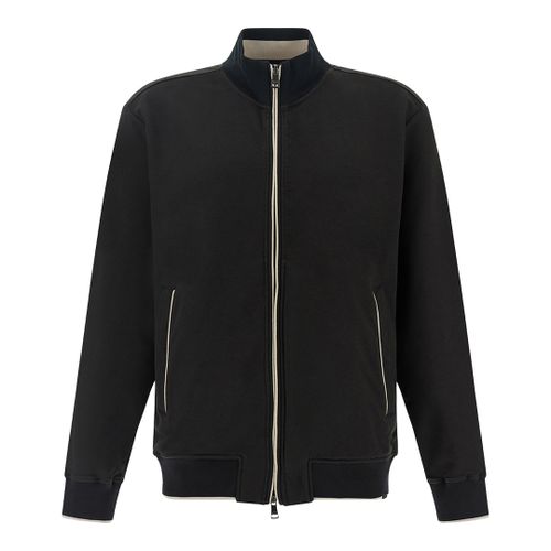 Zip‑up sweatshirt in Active Fleece cotton, Man, Black