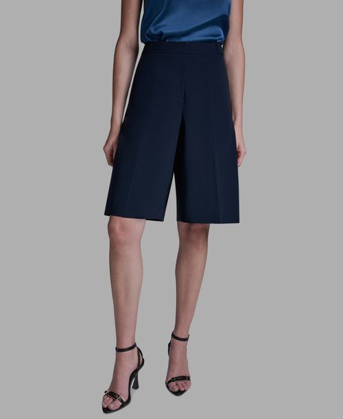 Women's High Rise Knee Length Long Shorts - Deep Sea