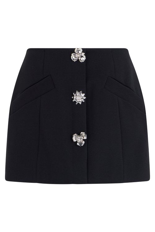 Elegant Mini Skirt with Decorative Buttons