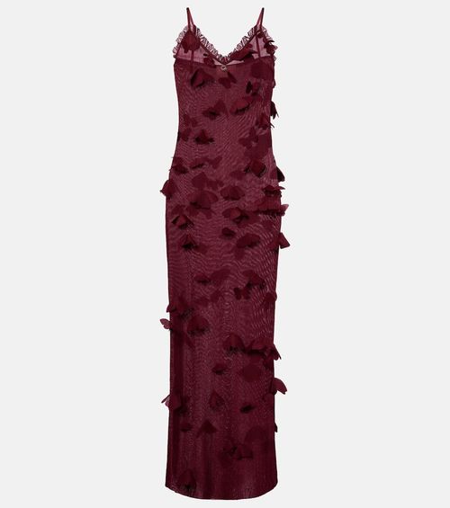 Butterflies Techno embroidered midi dress