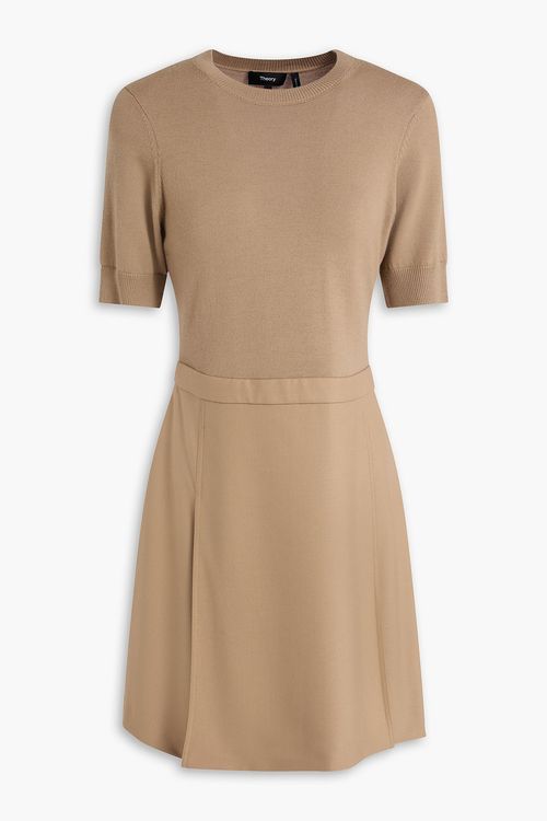 Merino wool mini dress - Brown - US 0