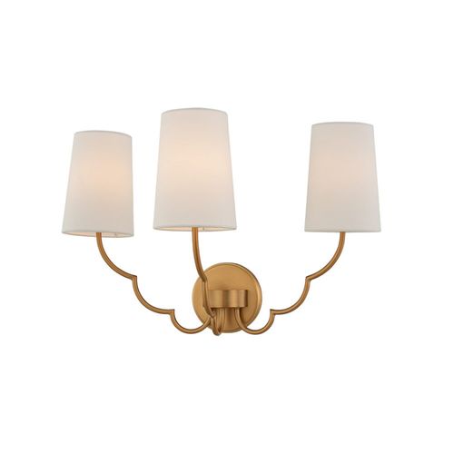 Sophia 3-Light Wall Sconce in New Bra