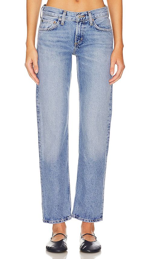 AGOLDE LOW-RISE-JEANS MIT GERADEM BEIN AMBER in Denim-Light. Größe 32. Also in 23, 24, 25, 26, 27, 28, 29