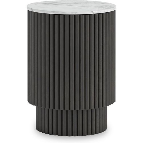 Milo Mango & Marble Fluted Side Table with Storage | Roseland