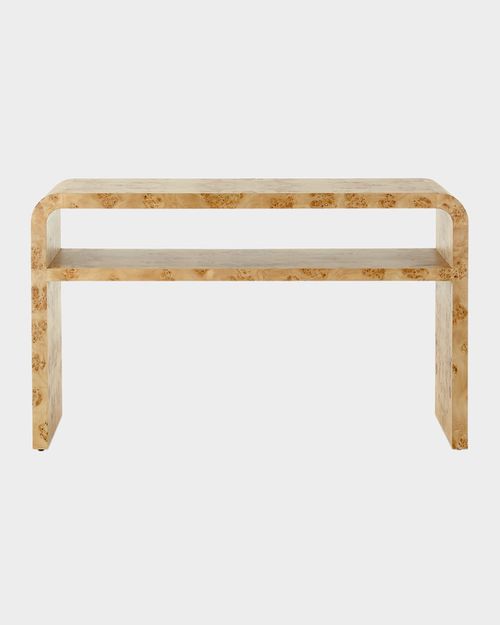 Burlwood Console Table