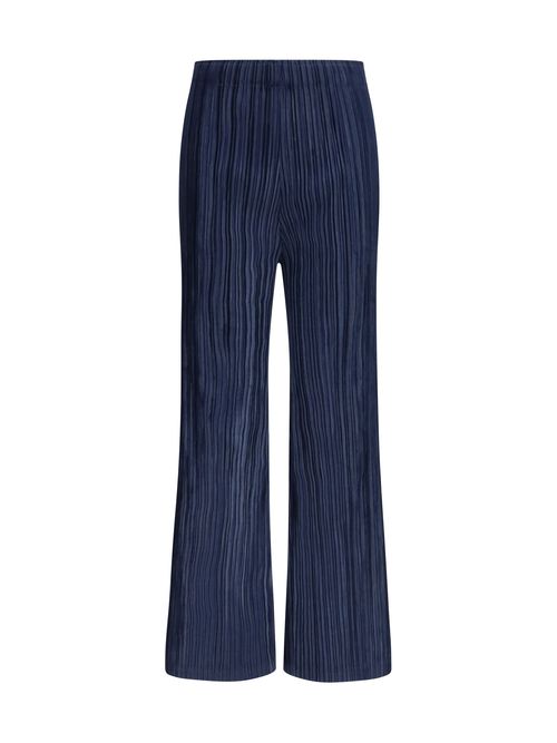 Corduroy Wide-Leg Palazzo Trousers — Navy