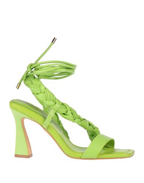 Actitude By Twinset Woman Sandals Lime green Size 10 Textile fibers