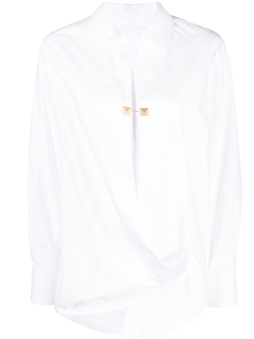 Rockstud-embellished cotton shirt - White