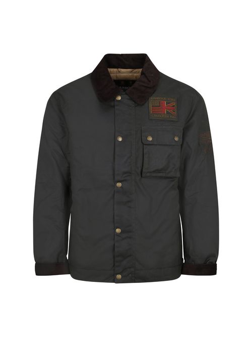 Cotton Twill Collared Jacket — Black